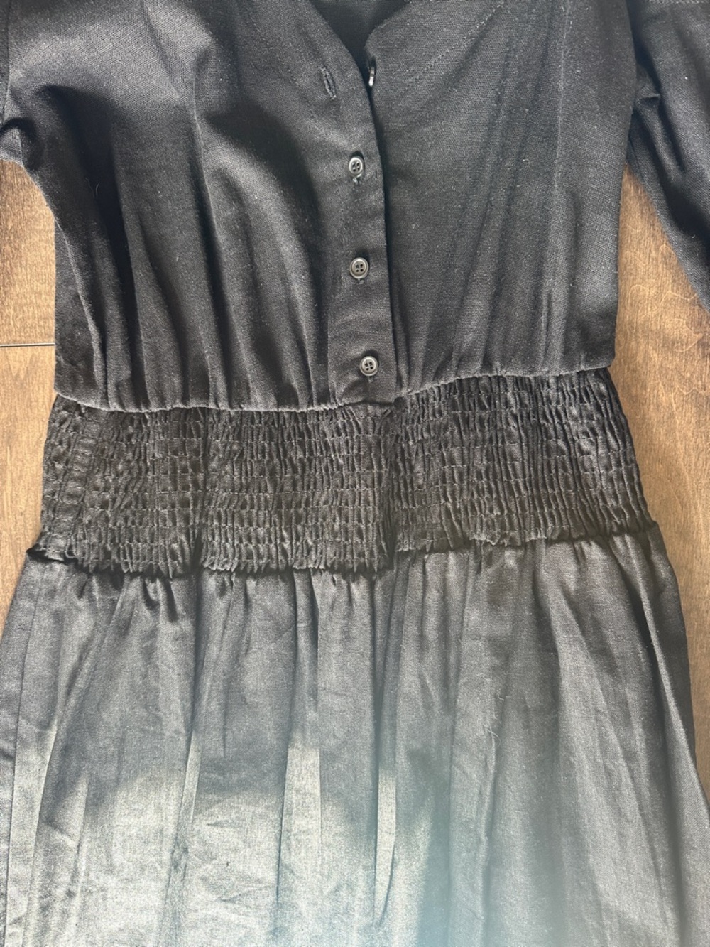 ASOS Black One-Shoulder Button-Front Dress - Picture 3 of 5